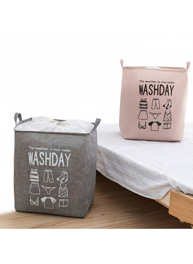 washday laundry hamper,storage bag,large capacity , clothes organization ,grey, 1 piece - Image 4